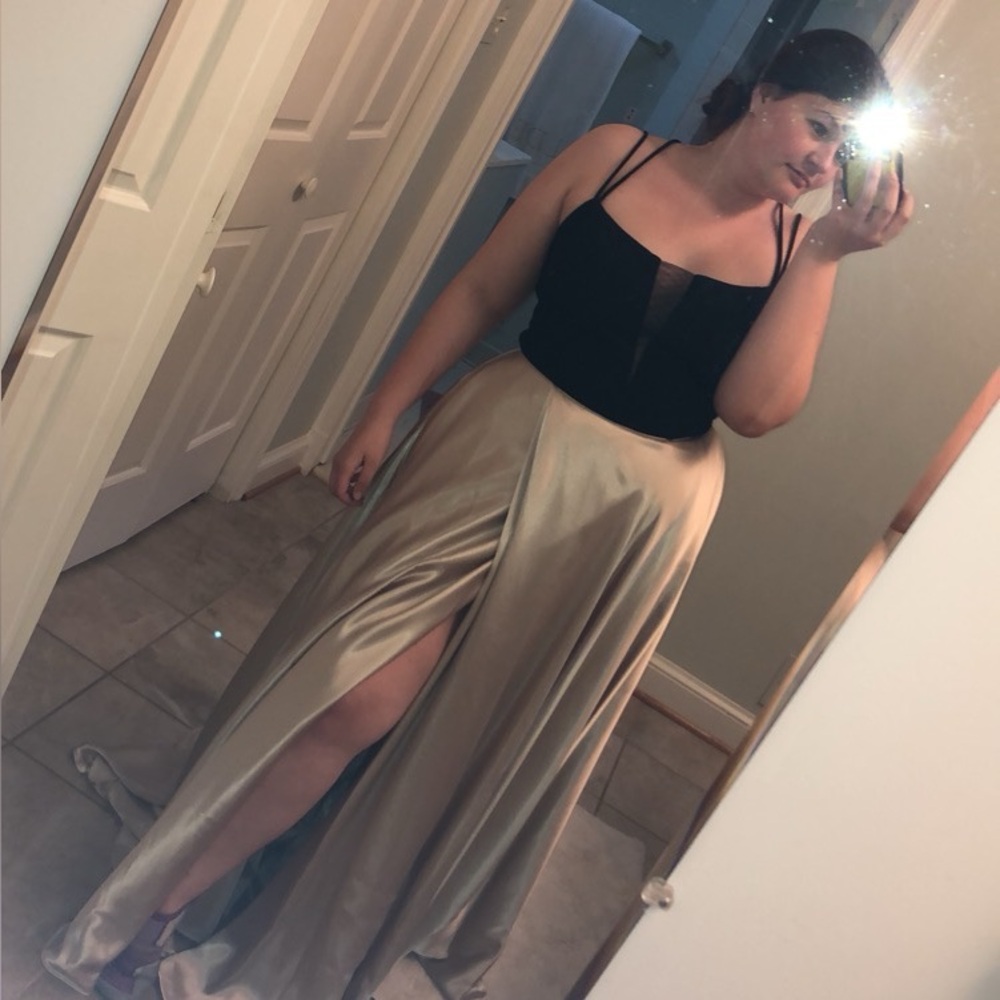 Black and Gold Prom Dress
